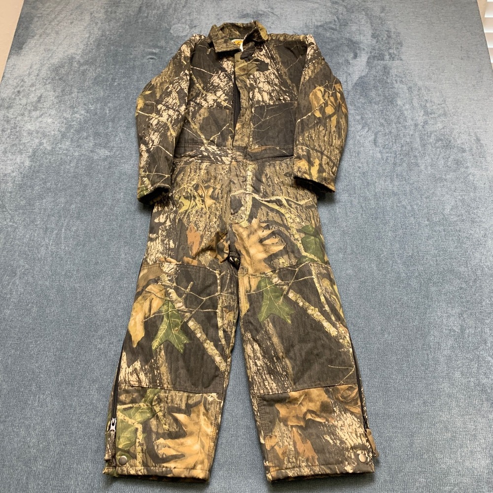 Cabela's Overalls Jumpsuit Youth 8R Multicolor Realtree Camo Double Knee Hunting